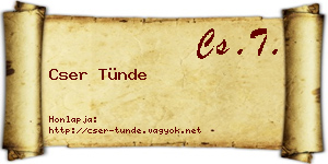 Cser Tünde névjegykártya